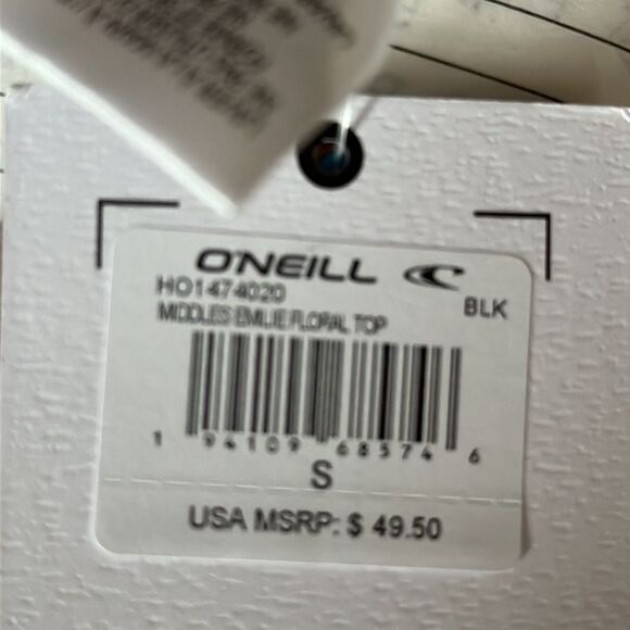 ONEILL BIKINI TOP BLACK JUNIOR MIDDLES EMLIE FLORAL IN SIZE SMALL NWT - Picture 5 of 5